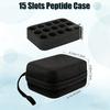 Insulin Vial Holder 15 Slots for 10ml Vials Handheld Peptide Case with Foam Protection Portable Insulin Storage Case (Case Only)