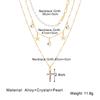 Retro Fashion Star Cross Multilayer Pendant Necklace Fashion Necklace Trendy Temperament Female Necklace