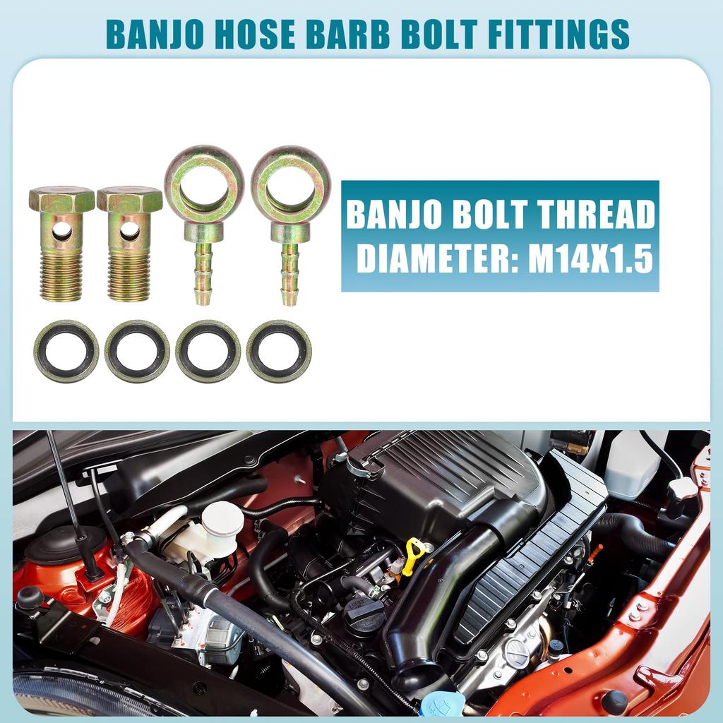 Ein ABSOPRO Banjo-Bolzen Banjo-Schlauchanschluss-Bolzen-Fitting Bremsleitungs-Fitting Adapter-Fitting
