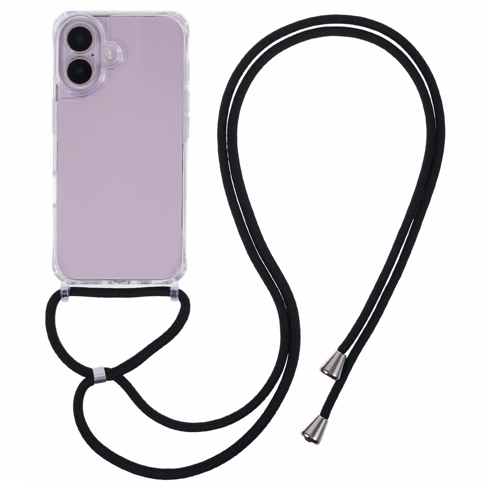 

Чохол для iPhone 16 з посиленими кутами, прозорий, з ТПУ+ПК, зі шнурком