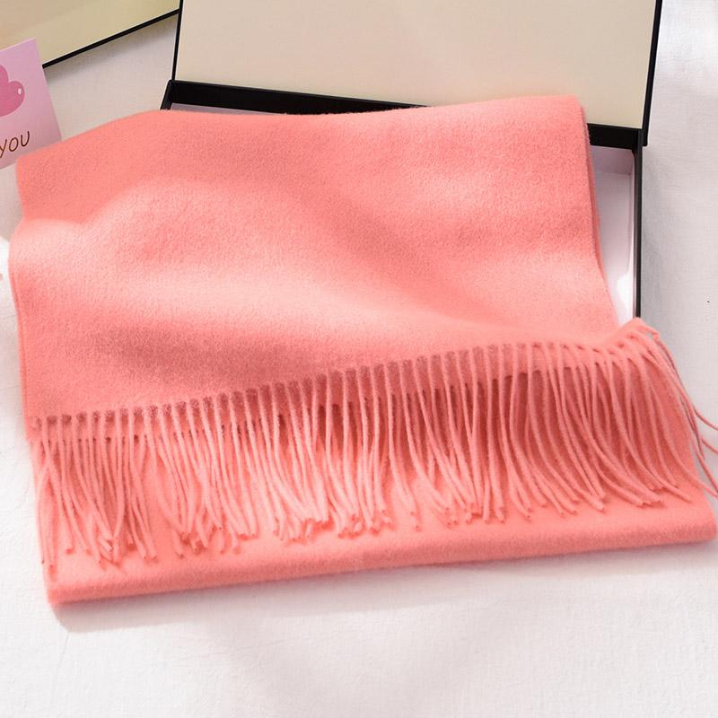 100% Wool Scarf For Women Solid Shawls Wraps For Ladies Long Warm Pashmina Scarf Tassel Cashmere Scarves Winter Foulard Femme