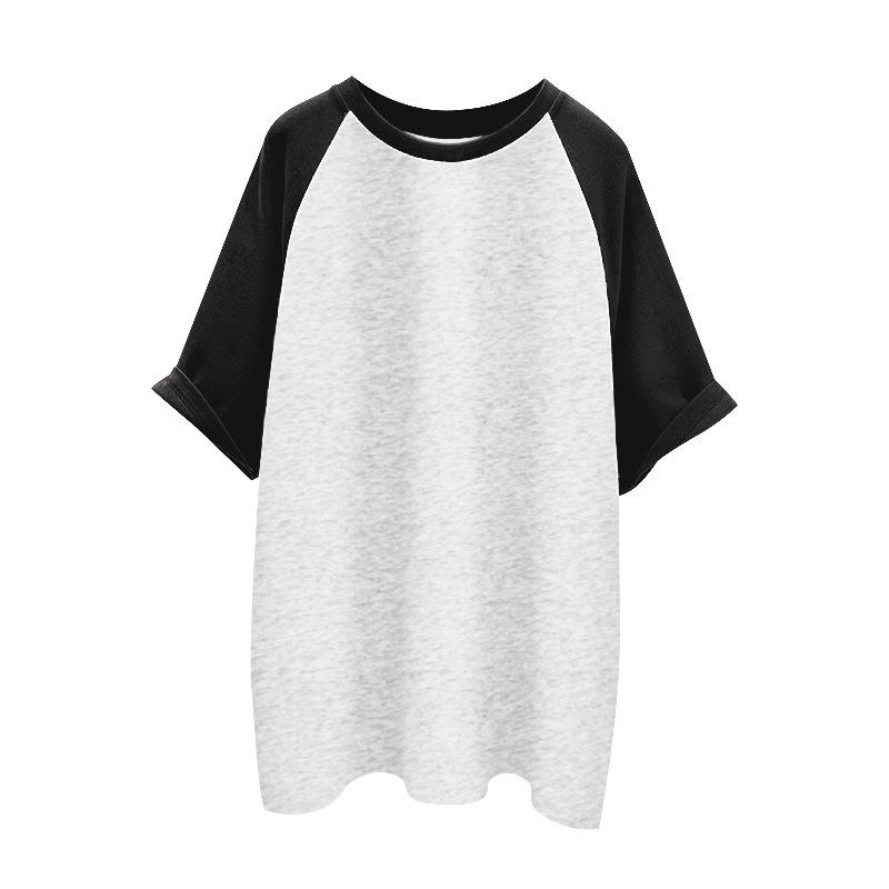 

Женская футболка из чистого хлопка с рукавами реглан — модный цветовой блок, стиль унисекс, индивидуальный логотип 2XL