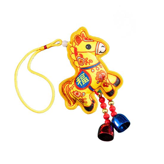 2026 Chinese New Hanging Pendant Zodiac Animal Year Horse Lucky Feng Shui Charm with Tassel/Bell