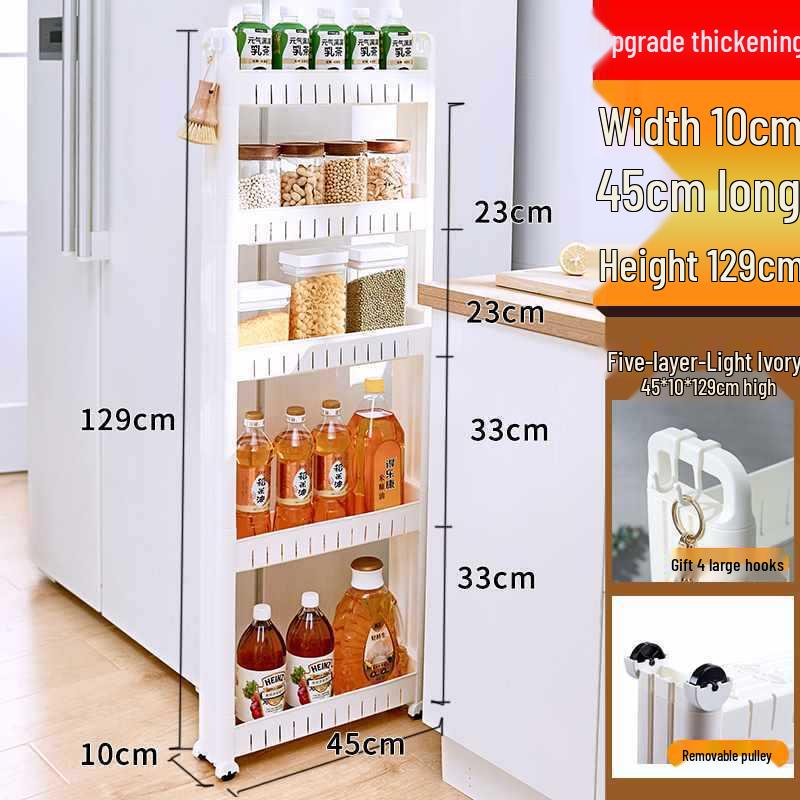 Ultra-Slim Gap Storage Rack for Kitchen, Bathroom, Fridge, Wall Corner, Bedside, and Living Room.