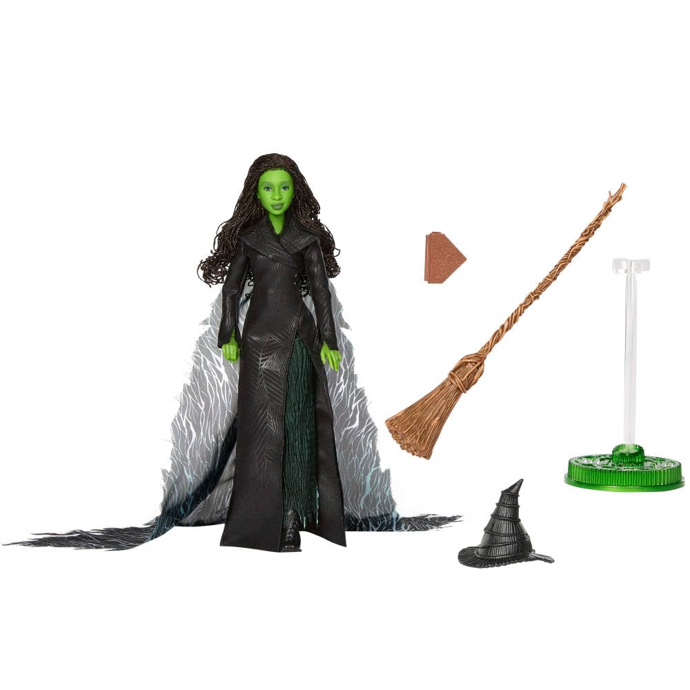 Mattel Universal Pictures A lovely deluxe Elphaba fashion doll inspired by the with removable outfit and 4 Wick movie, accessories.