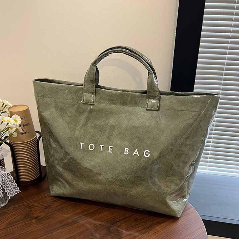 Tote Bag Transparent Jelly Bag Storage Bag Letter Prints Handbags Travel PVC Tote Bag  Swimming