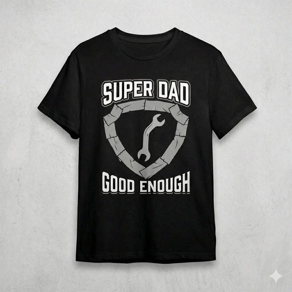 Good Enough Dad Funny DIY Repair Fathers Day Black T-Shirt XXXXL