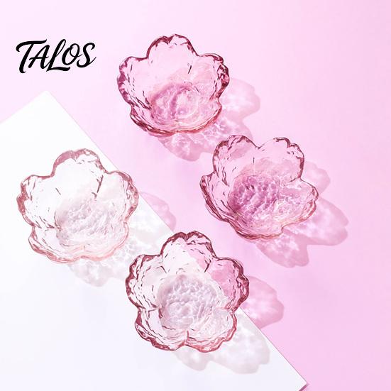 Glas-Snackschale für Partys, Mini-Kirschblüten-Saucenschälchen, Japanischer Stil, Gewürzschale, 60 ml Dekoratives mattiertes Schälchen, Soja-Dip