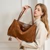Lightweight Single-Shoulder Womens Bag High-End Large Capacity Tote Bag Fashion Cowhide Soft Leather Casual Ladies Shoulder Bag