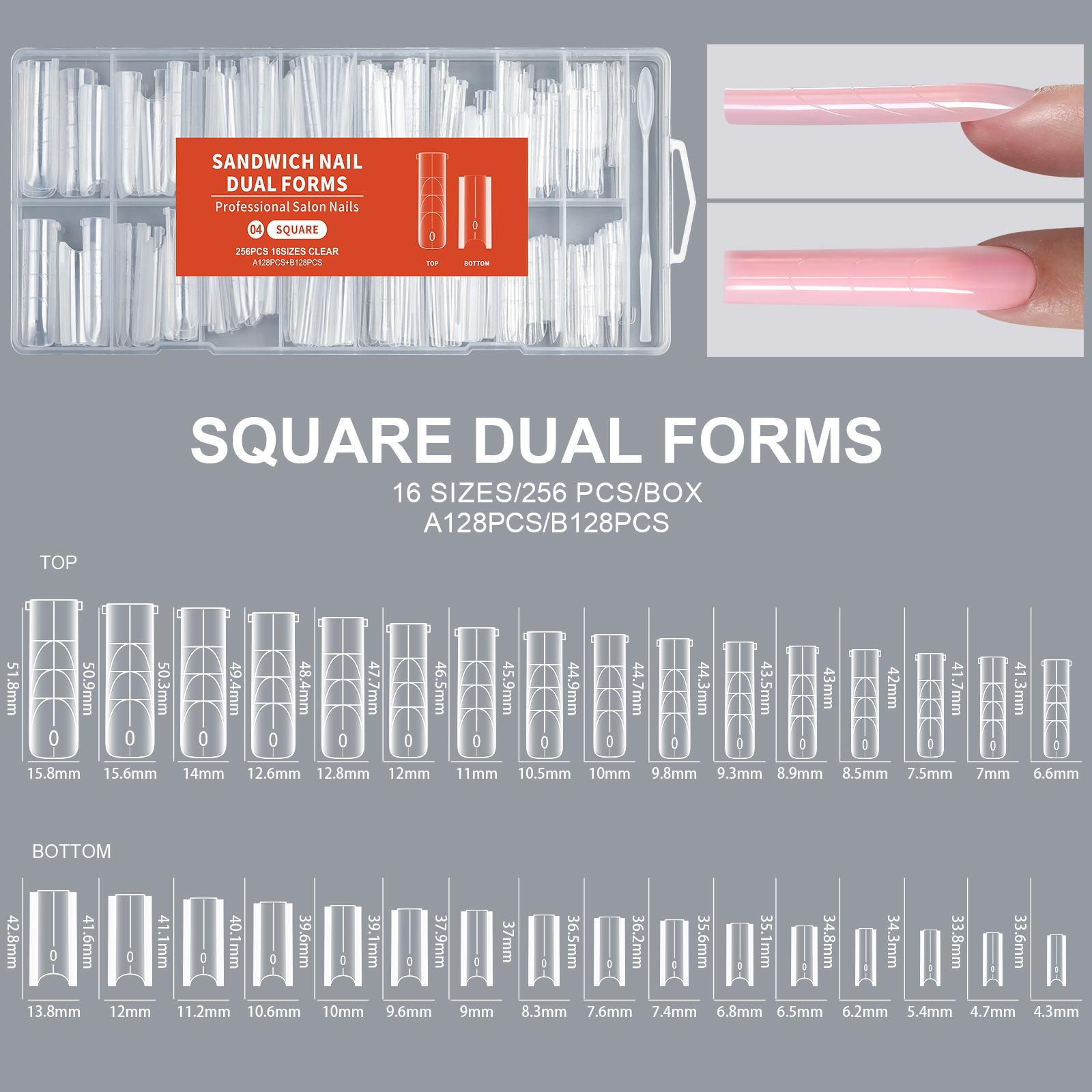 

256pcs/box Long False Nail Ballet Press on Nails Tips for Nails Art Artificial Fingernails Diy Tool