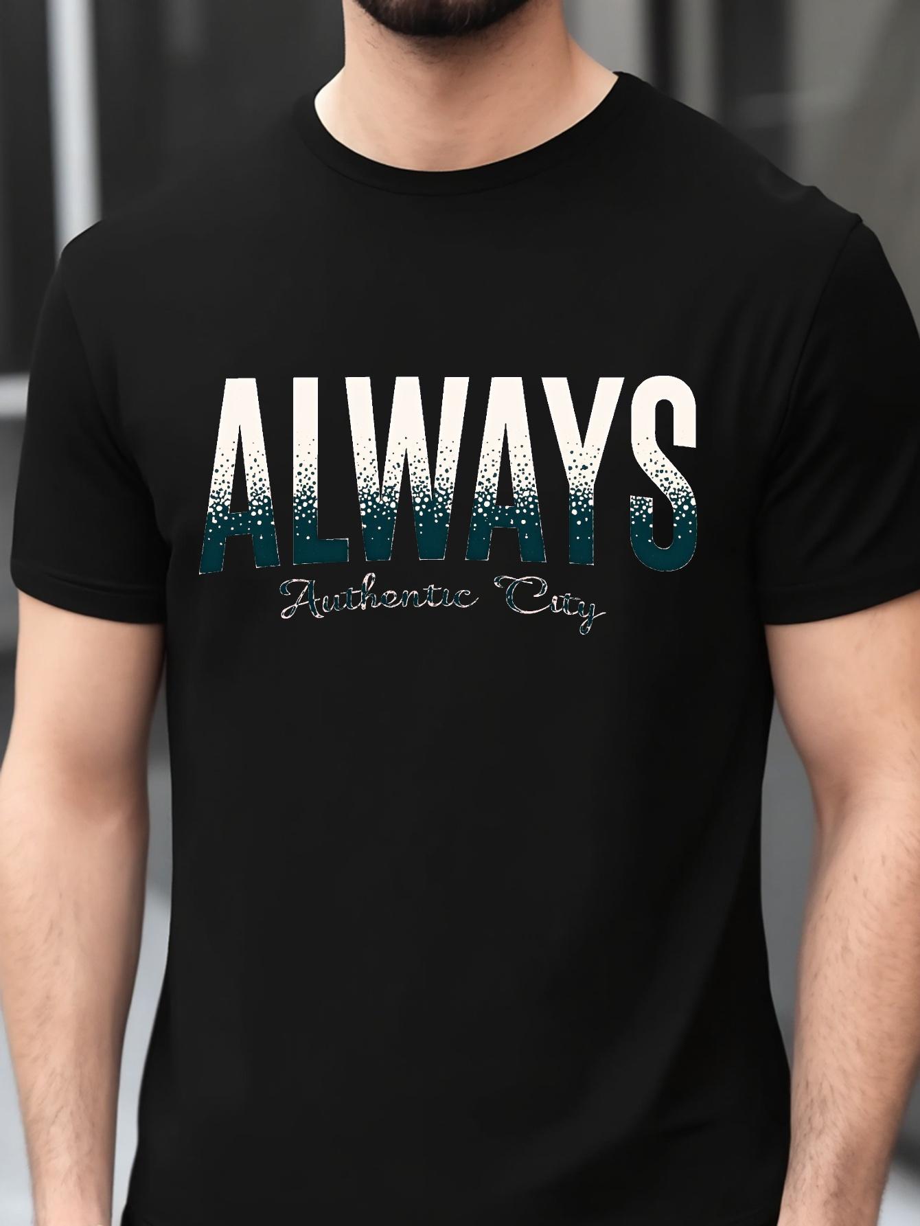 Always  Graphic T-shirt - Black with White Lettering XL