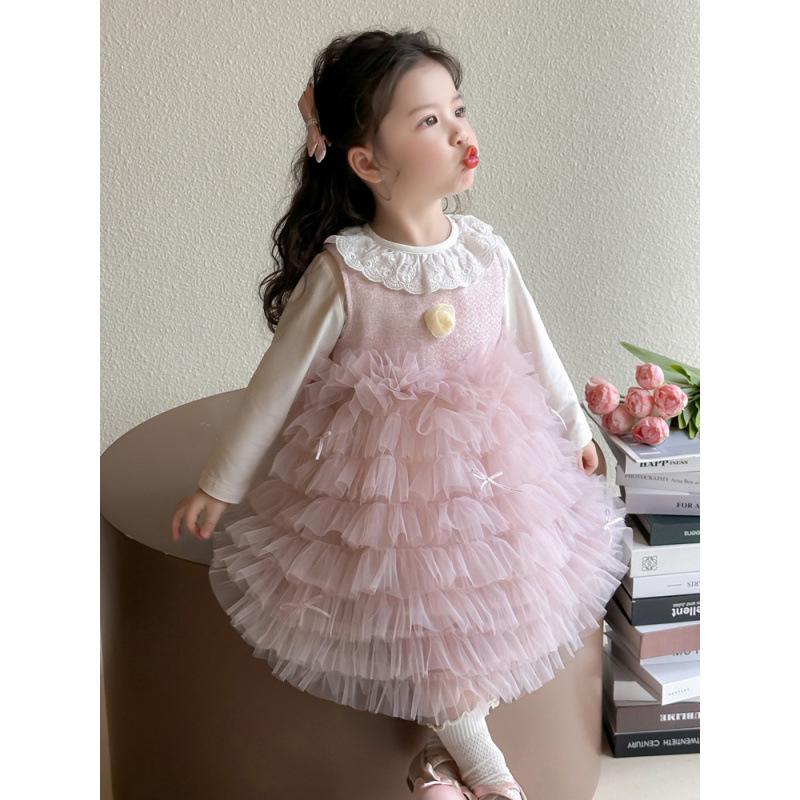 2025 Autumn Girls' Fashion: Baby Girl Two-Piece Princess Dress Set