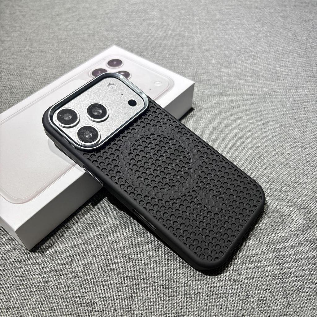 Honeycomb Heat Dissipation iPhone 16 Pro Max Magnetic Protective Case - Solid Color Hard Shell with Large Hole Design