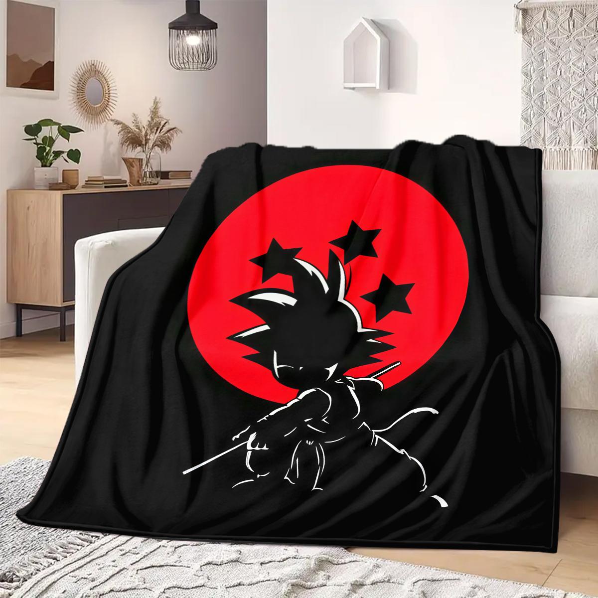 

DRAGON BALL Logo Print Blanket Warm Comfortable Flannel Blanket Suitable for Bedrooms,Sofas, Beds,Chairs,Travel -QIAO10 75x90cm