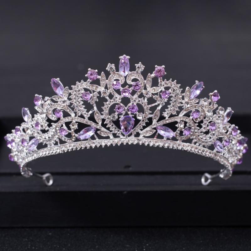 Set de cercei colier coroană de cristal de lux Set de bijuterii de mireasă cu strasuri Accesorii de păr pentru nuntă de mireasă Set de tiare pentru coroană
