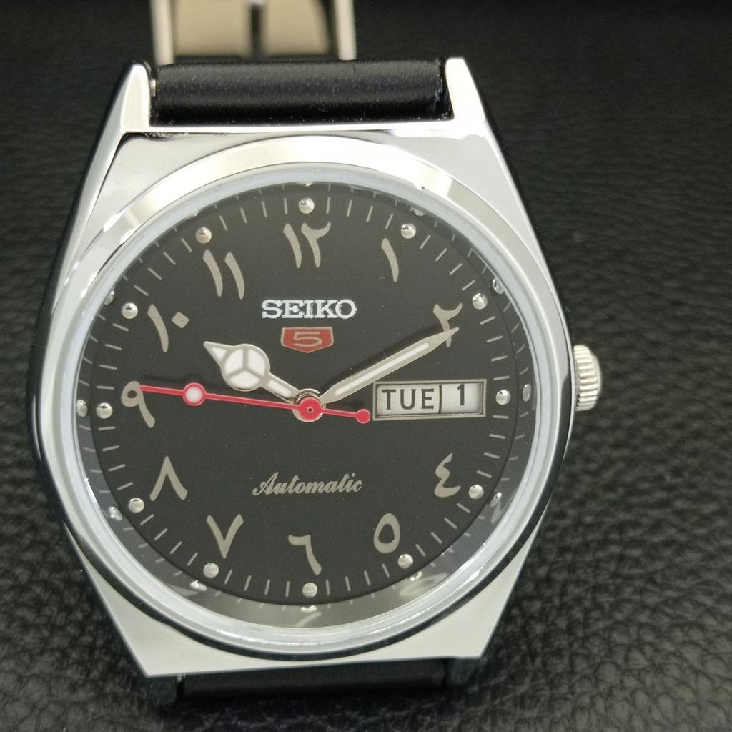 REFURBISHED VINTAGE SEIKO 5 AUTOMATIC 6309A JAPAN MENS BLACK WATCH a441317-5 Sk-a441317