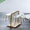 Shangqi Heat-Resistant Glass Mug Set with Gold Stand