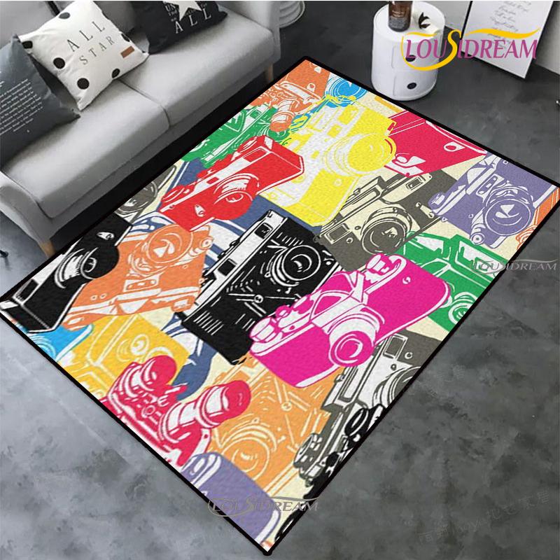 Vintage Camera carpet children play Rug living room bedroom Kitchen non-slip Mats Decor photography props birthday gift Alfombra