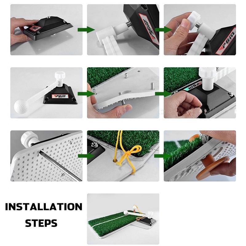 3 In 1 Golfball Mat Training Hitting Swing Pad Practice Grass Mat Indoor Outdoor