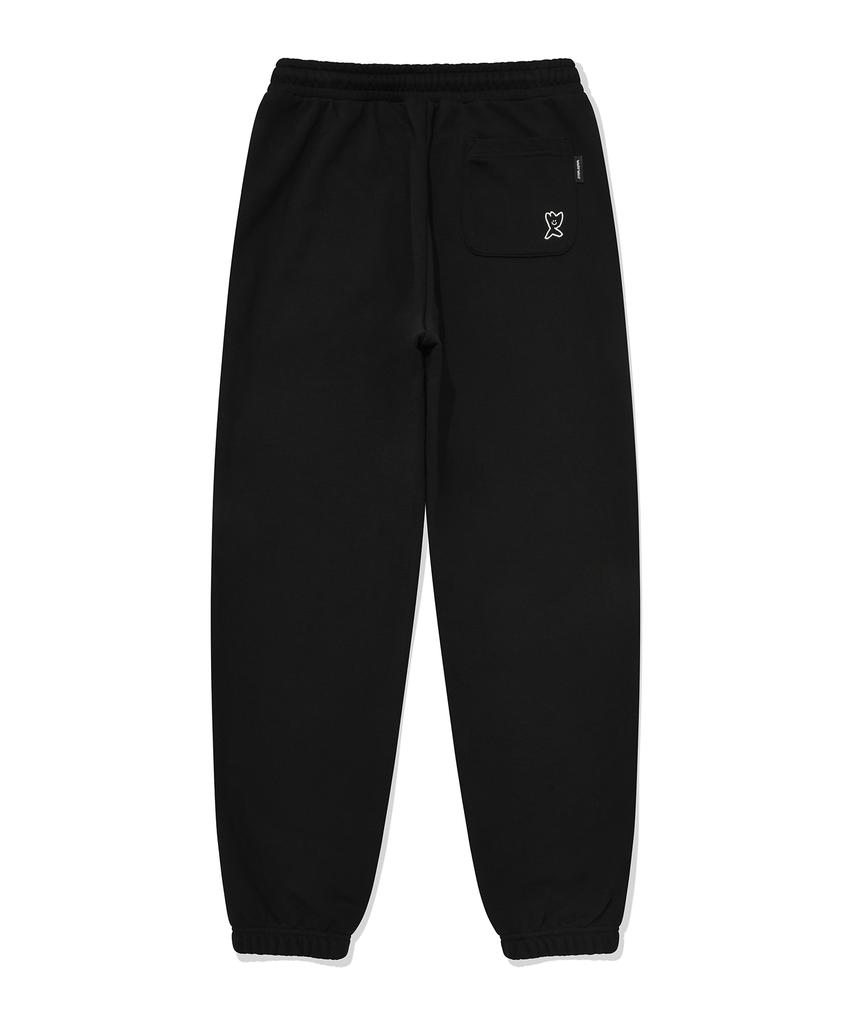 WACKY WILLY Typographic Sweatpants Black