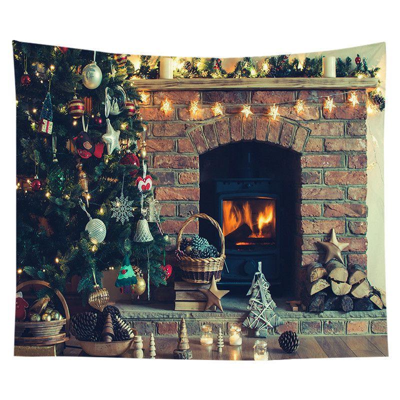 Festive Christmas Tapestry Wall Hanging Art In Exquisite Design For Home Decoration