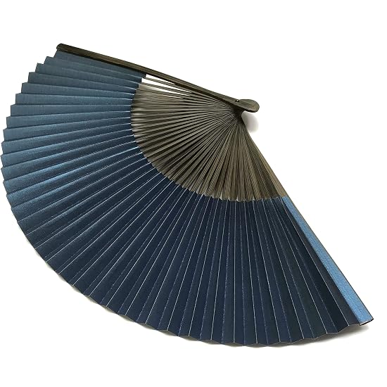 [Hanakanzashi] Folding Fan Men's Sensu Milky Way Tanabata Hemp Leaf Paper Fan Large Size Single Item