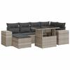 VidaXL Garden Lounge Set with Cushions 7 Pcs Light Grey Wicker, Outdoor Sofa Set, Garden Furniture, 3326833