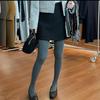 Korean Gray Wool A-line High-Waisted Skirt for Women: Slimming, Elegant, Versatile, Anti-Exposure, Short Skirt for Autumn/Winter