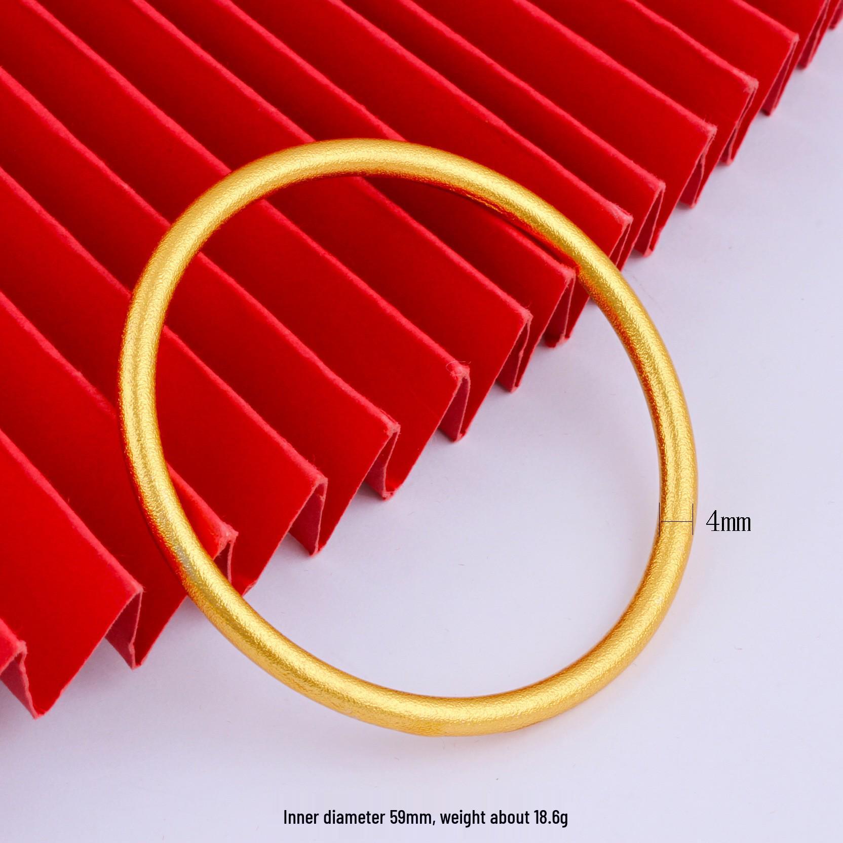4mm Vietnam Sand Gold Frosted Gold Plated Alloy Bracelet - Women s Ancient Craftsmanship