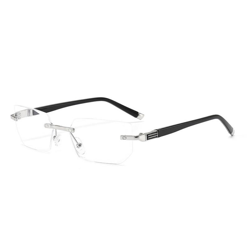 Anti Blue Rays Reading Glasses Men Women Vintage Rimless Presbyopia Eyewear Fashion Business Hyperopia 0 To +4.0