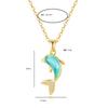 Simple and Unique Cat's Eye Stone Dolphin Pendant Necklace Cute Minimalist Collarbone Chain Versatile Accessory