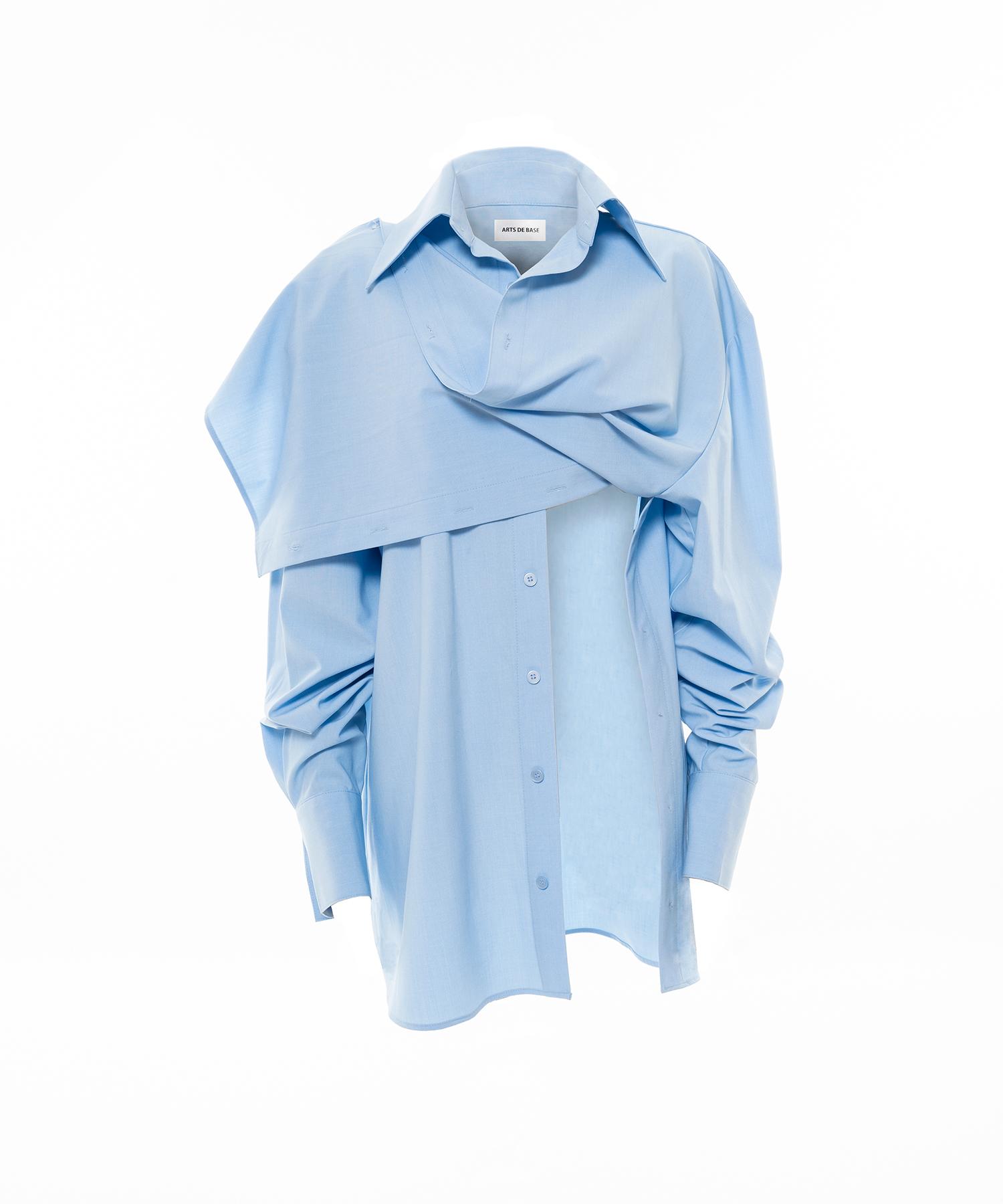 Adverse Draping Cowl Shirt (Sky Blue)