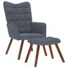 VidaXL Chaise de relaxation avec tabouret Gris foncé Velours, chaise, chaise de salon, fauteuil relax, chaise longue, siège 4016822