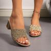 Fashion 2025 Summer New Women's High Heels Slippers Luxury Fashion Terrace Thick Heel Sandals Female Elegant Sequin Design Women's Shoes