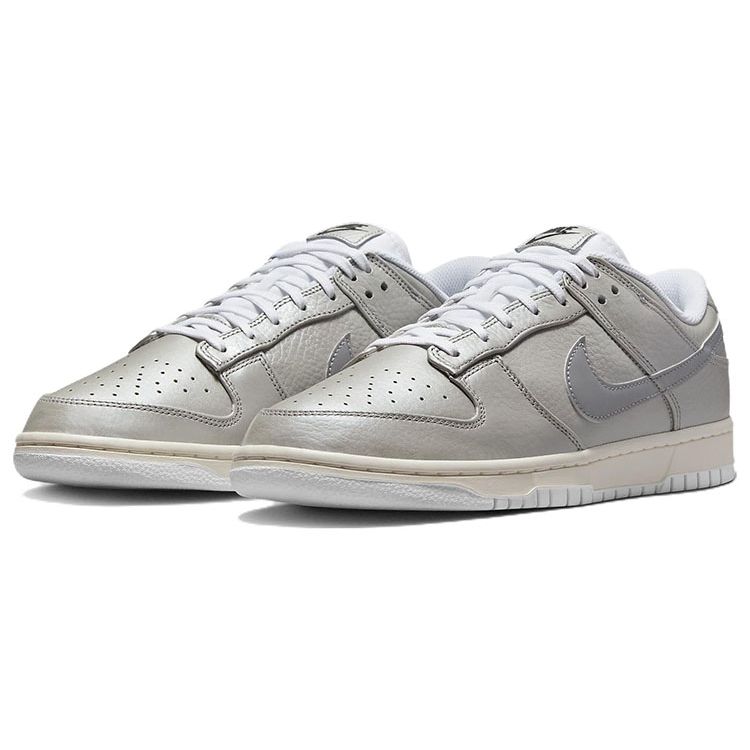 Nike Dunk Low SE Metallic Silver Herren Sneaker Sail White DX3197-095