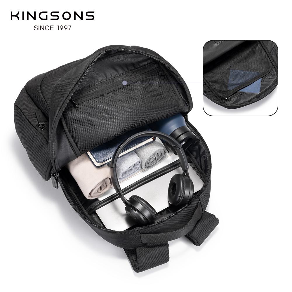 Men's Backpack, Kingsons 15.6'' Laptop Business Waterproof 23L Travel Bag with Luggage Strap, Durable Polyester Commuter Daypack