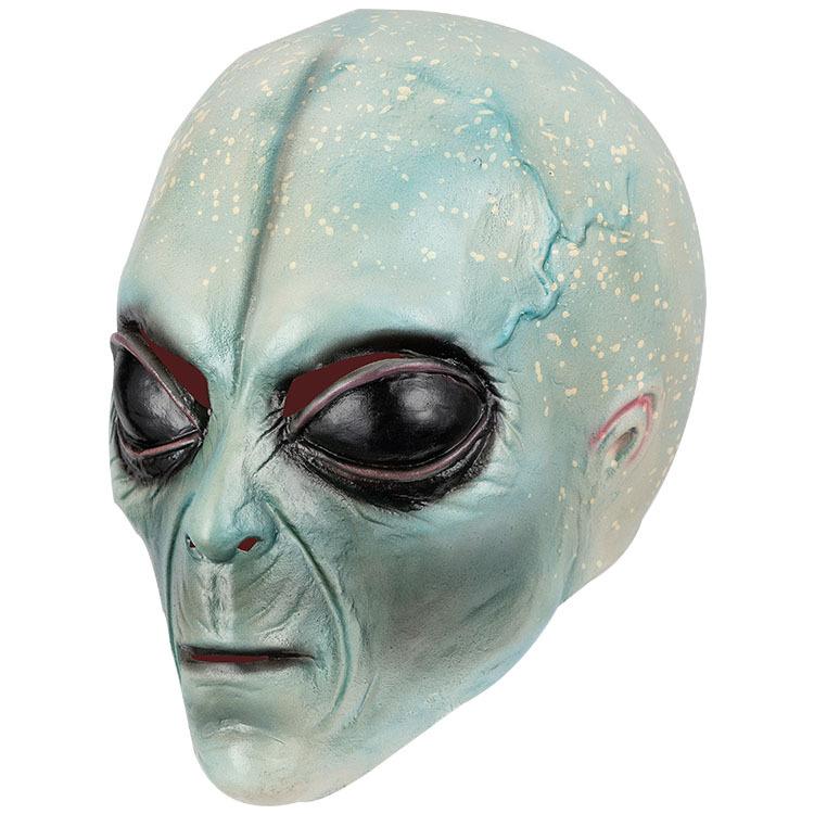 Maschera decorativa di Halloween per la testa di alieno più venduta, realizzata in materiale lattice, per COS Bar Escape Room