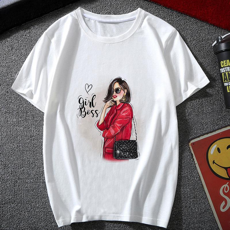 Women S Clothing T Shirts Camiseta Mujer Vintage Casual Harajuku Sexy Lady Coffee Girl Print
