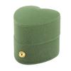 Ring Box Heart Shape Exquisite Romantic Small Flannel Ring Case for Proposal Engagement Wedding Green