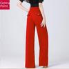 Women's Modern Wide-Leg Latin Dance Pants - High Waist Ballroom & Jitterbug Trousers.
