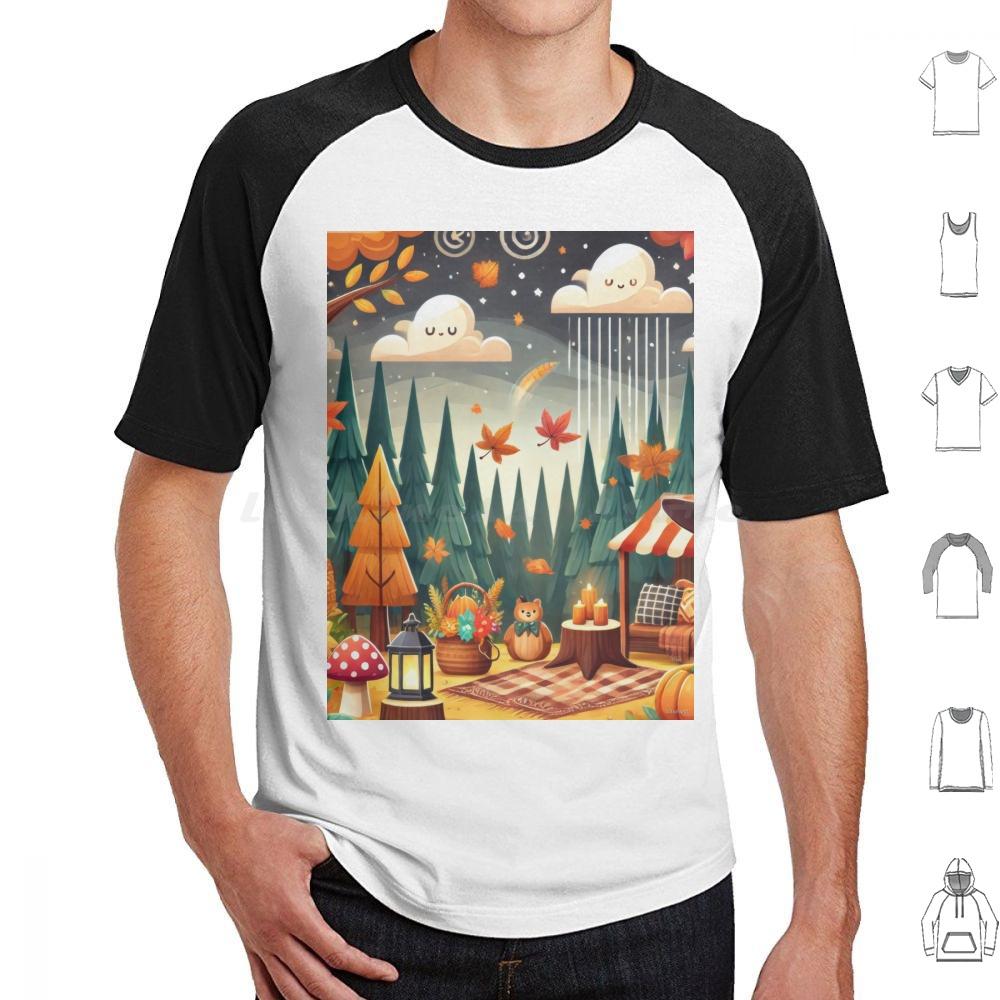 Enchanted Autumn Forest T Shirt Men Women Kids 6xl Autumn Fall Forest Enchanted Whimsical Seasonal Leaves Nature Cozy Cute
