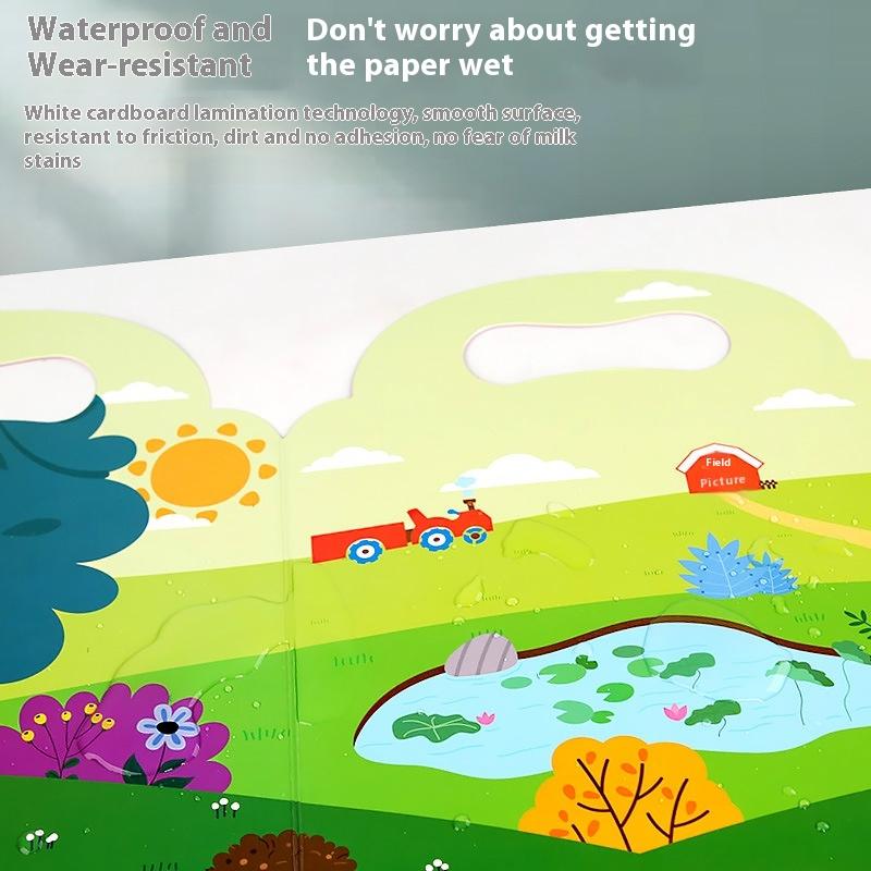 1 Set Kinder Tragbar Wiederverwendbar Leise Beschäftigt Kleben Ein Buch Kinder DIY Stickerbuch Blasen Szene Sticker Gelee Paste Spielzeug