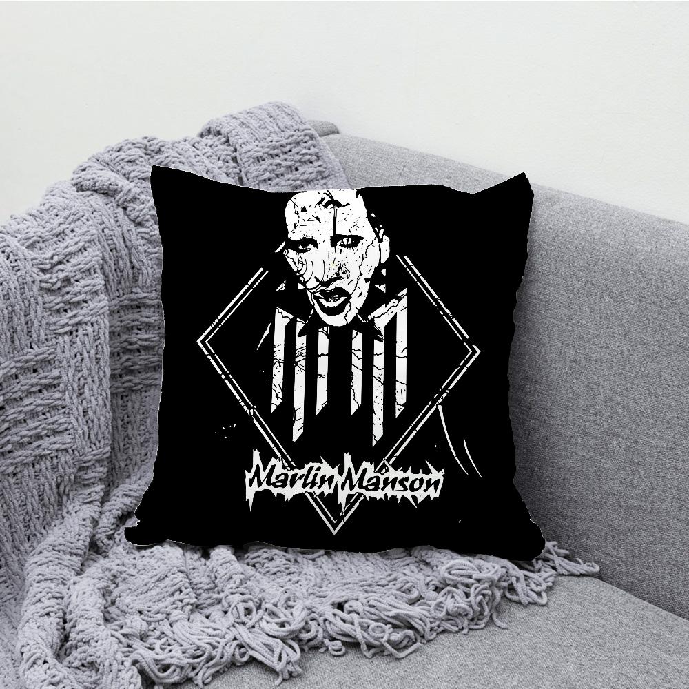 M-Marilyn M-Manson Zpěvák Povlak na polštář Měkké povlaky na polštáře pro dekoraci farmářského gauče Domácí dekorace a Ochranný povlak na polštář