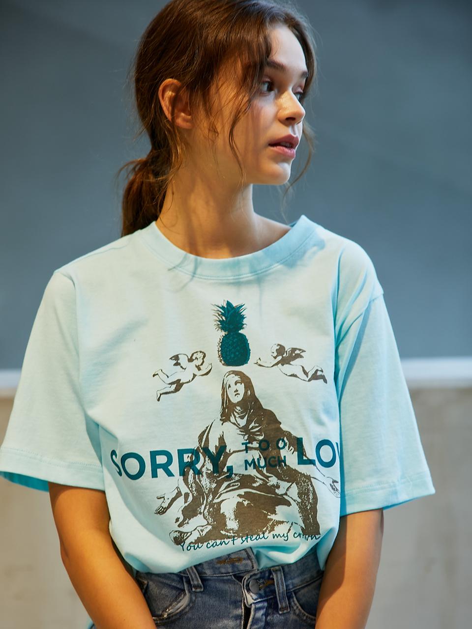 Sorry, Too Much Love Angel Pineapple Tee_Blue Blue