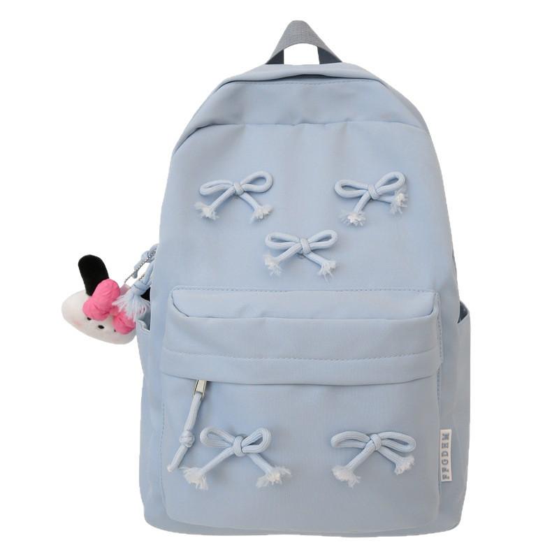 Large Capacity Girls Backpack With Butterfly Bow For School And Daily Use