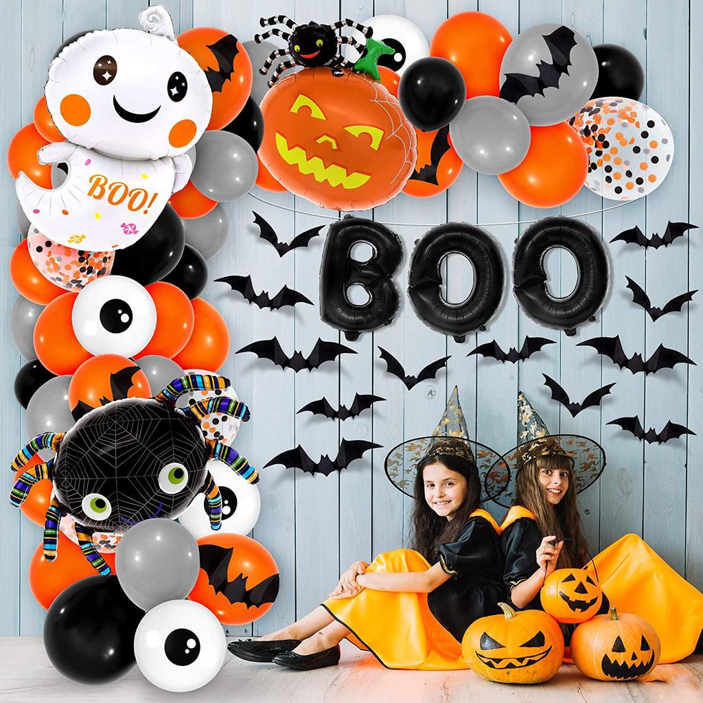 Cross-Border Halloween Balloon Set: Pumpkin & Ghost Foil Decorations for Party Celebrations