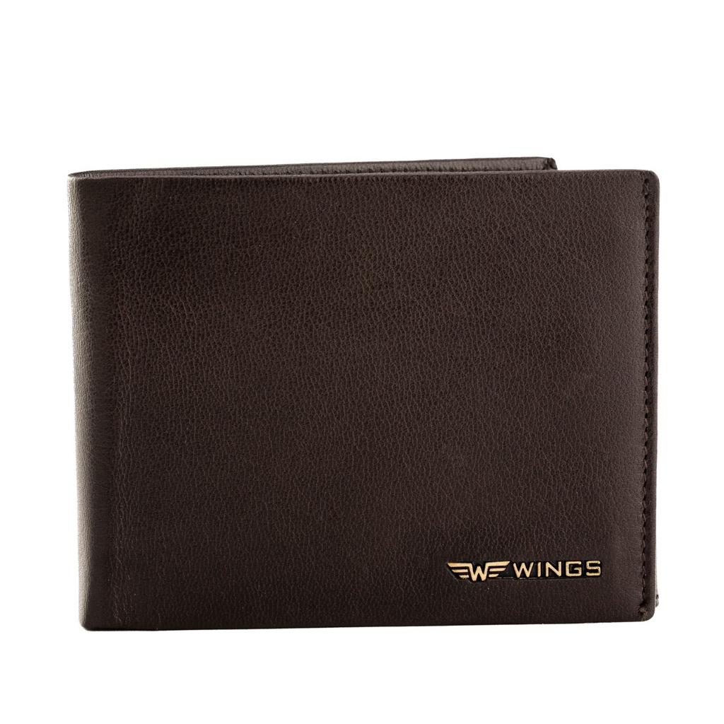 Men' Brown Wings Wallet Made of Genuine Goat Leather