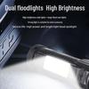 High-Brightness Long-Range Rechargeable LED Zoom Flashlight with White Laser and Digital Display for Outdoor Use