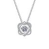5mm S925 Sterling Silver Hexagram Dynamic Moissanite Pendant Fashion Dancing Heart Clavicle Chain D VVS1 Exquisite Jewelry For Women
