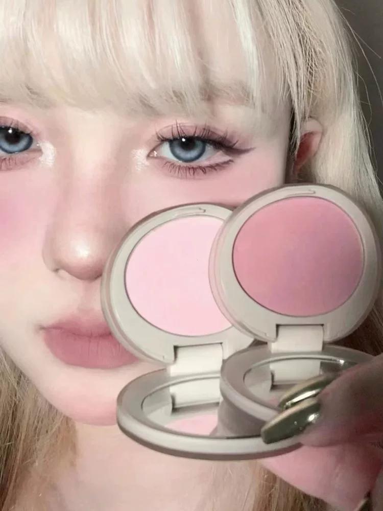 Single-Color Powder Blush Palette, Sun-Kissed Blush for Women, Contouring Blush, Matte Nude Color, Setting Milk Powder